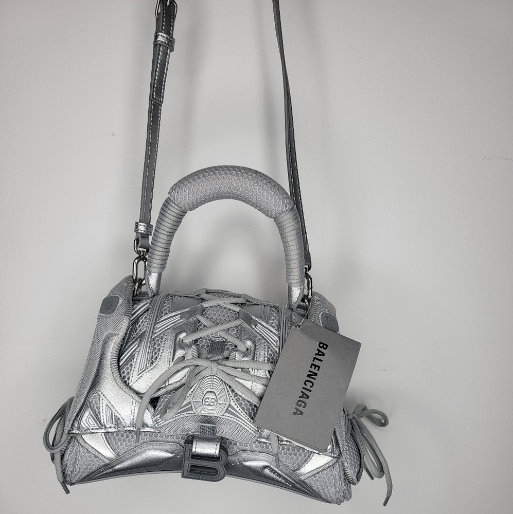 BalenciagaSneakerhead Hourglass Metallic Top Handle Bag